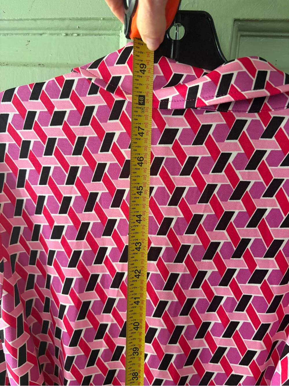 NEW NWOT Diane Von Furstenberg Sana Geo Print Long Sleeve Wrap Front Dress L - Picture 15 of 16